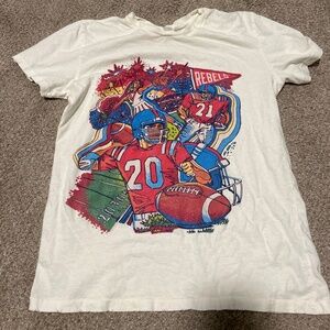 Vintage College Football Graphic Ole Miss Shirt, Small